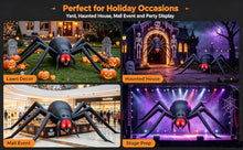 30 FT Giant Inflatable Spider Halloween Decoration, Large Black Scary Inflatable Spider with Red Fangs, Built‑in Blower, for Yard Lawn Garden Halloween Party Outdoor Decor