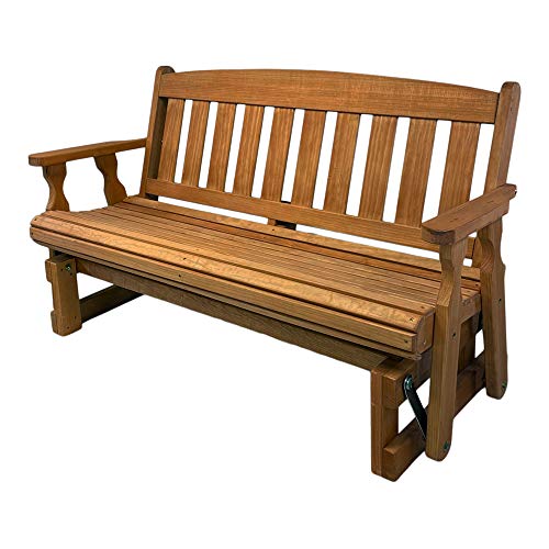 Amish Casual Heavy Duty 800 Lb Mission Pressure Treated Porch Glider (4 Foot, Cedar Stain)