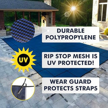 Freetime Fun Rectangle Pool Safety Cover Triple Stitched Mesh 16 YR Warranty Blue