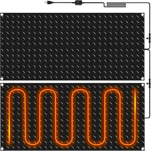 ZRUTIMI Outdoor Heated Snow-Melting Pads, for Sidewalks/staircases, Anti-Slip Rubber Pads, for Snow Removal(60x320cm/23.6x126in)