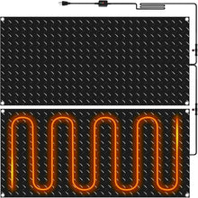 ZRUTIMI Outdoor Heated Snow-Melting Pads, for Sidewalks/staircases, Anti-Slip Rubber Pads, for Snow Removal(60x320cm/23.6x126in)