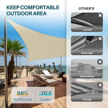 COARBOR 21' x 21' x 29.7' Right Triangle Sun Shade Sails Wire Rope Hemmed All Edges Strong Double Stitched Seam Super Heavy Duty Perfect for Patio Deck Yard Garden-Beige