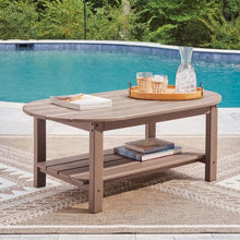 Signature Design by Ashley 1-Piece HDPE Patio Coffee Table, Driftwood