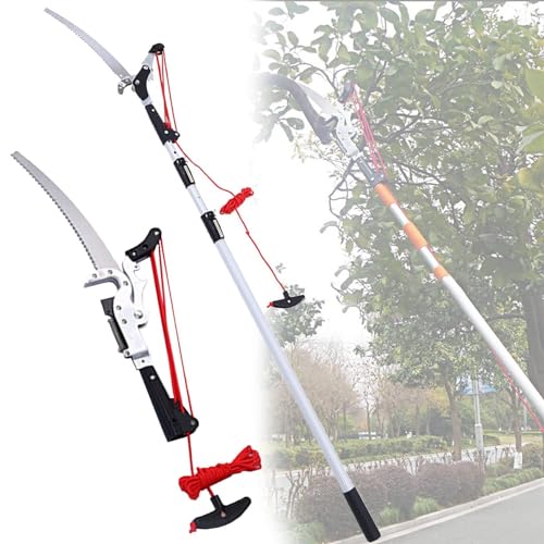 Heavy Duty Retractable Telescopic Garden Tree Pruner, Saw Branch Long Reach Pruning, Shears with Blade(4m/13ft)