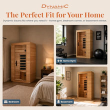 DYNAMIC SAUNAS Elite 1-Person Infrared Sauna with Red Light Therapy