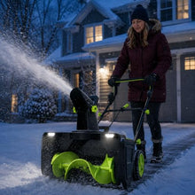 pedenencelia Cordless Snow Blower, 25-Ft Throw, LED 4batteries
