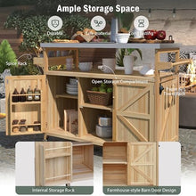 Dancongtea 50" Outdoor Kitchen Island, Rolling BBQ Cart w/Stainless Top