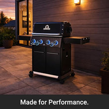 Broil King 674147 Baron 490 Pro Shadow 4-Burner Pellet Ready Natural Gas Grill in Black with Side Burner and Rear Rotisserie Burner