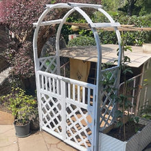 Garden Arch, Metal Arbor Trellis with Door, Outdoor Wedding Archway for Ceremony, Party, Backyard Decoration Climbing Plants, Flowers (Color : Yellow, Size : 150cm/59.1in)
