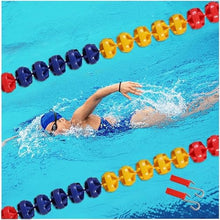 Swimming Pool Blue Red Yellow Safety Divider Rope, Wave-Proof Floating Swimming Cordon Line for Competition Training, Float Dia 12cm/4.7in(50m/164ft/1968in)