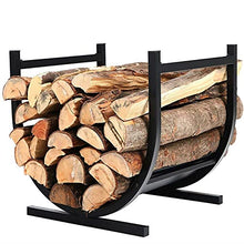 EliteBloom Outdoor Firewood Rack Set for Heavy Duty Steel Storage Indoor & Outdoor Fireplace Log Holder with Tools Black Metal Wood Storage Stand,