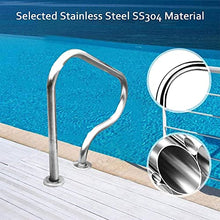 Swimming Pool Safety Hand Rail Swimming Pool Handrails,Inground Pools Handrails,304 Stainless Steel Pool Handrail Ladder, Pool Ramp Easy-Mount Swimming Pool Handrail with,Thickness: 1.2mm