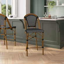 Flash Furniture 26 in Counter Stool, Black/White, 2-Pack