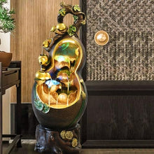 Outdoor Water Fountain Lucky Gourd Flowing Water Fountain, Circulating Fountain, Living Room Balcony Courtyard Landscape Floor-Standing Decorations, for Garden, Patio, Backyard, Pool, Office, Home Dec