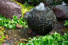 Aquascape Stacked Slate Sphere Fountain, 18 Inch Diameter 46 cm, Lightweight Fiber-Resin Composite Decorative Water Feature, Includes Tubing for Easy Setup, 78358