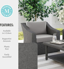 Martha Stewart Bedford Indoor/Outdoor Patio Accent Chair, Brown