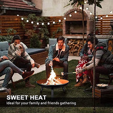 BBQ Grill Outdoor Outdoor Fire Pit, 24Inch Patio Stove Wood Burning BBQ Grill Fire Pit Bowl Round Shape Wood Burning Firepit for Camping Picnic Patio Backyard Garden Bonfire Beaches Park