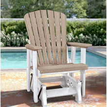 American Furniture Classics OS Home and Office Model 515WWWT Fan Back Glider in Weatherwood with a White Base