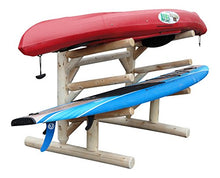 Log Kayak Rack 3 Place 1 Sided SUP Storage Rack Natural