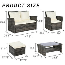 Patio Furniture Set with Small Outdoor Table, All-Weather Wicker, Breathable Polyester Cushions, Patio Bar Set w/ Sillas para Balcon, Sillas para Patio Exterior, Easy-to-Clean, Durable (Beige)