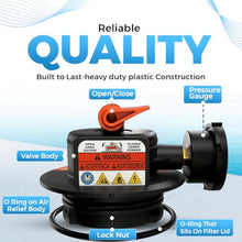 Replacement DEX2420MAR2 Manual Air Relief Valve Assembly with Pressure Gauge and O-Rings - Compatible with Hayward Pro Grid DE Filters, SwimClear Cartridge Filters - Durable Pool Filter, 50 Pack