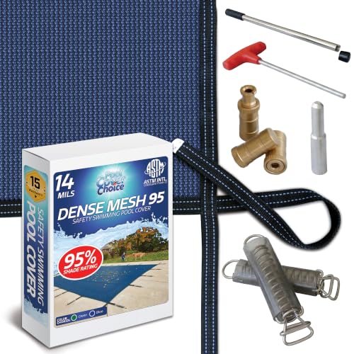 Safety Cover 20 ft x 40 ft No Step Rectangle Inground Pool Size – Blue