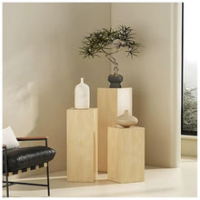 LXHELIVERY Wooden Pedestal Display Stand, Solid Wood Floor Flower Stand, Square Tall Plant Pedestal, for Home, Hotel, Retail Shop, Art Exhibition & Decorative Display(30x30x90cm)