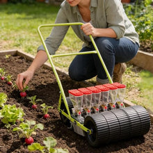 menglanchang Hand Push Vegetable Seeder- Precision Seeder Planter Tool for Small Seeds, 1/2/3/4/5/6 Row Walk-Behind Seeder for Garden, Terraces & Field Replanting 6Row