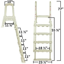 Pearl White w/Cloud Grey Steps and Flip-Up Ladder for Aqua Select