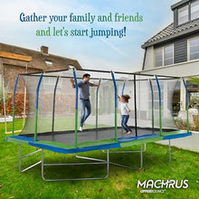 Upper Bounce Rectangle Trampoline with Enclosure Net Blue