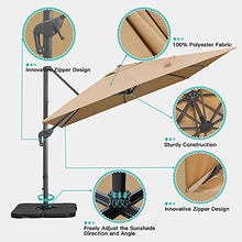 Sunnyglade 10x13Ft Cantilever Patio Umbrella Rectangular Deluxe Offset Tan