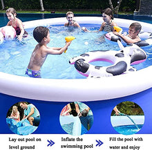 Paddling Pool Round Inflatable Pool, Portable Top Ring Blow Up Pool, Oversized Thickened Family Swimming Pool, Summer Water Games Center Inflatable Swimming Pool