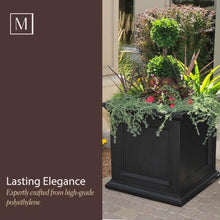 Mayne Fairview 28in Large Square Planter, White