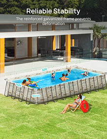 Evajoy Metal Frame Swimming Pool Set Blue