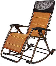 Recliner Garden Rocking Chair Folding Recliner Outdoor Adjustable Sun Lounger Rocker Zero Gravity Seat Lightweight Sturdy Steel Frame Easy Storage No need to install (Color