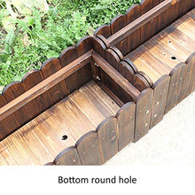 yangxiao01 Flower Stand Solid Wood Carbonization,Plant Box Anti-Corrosion,Plant Container Box Large Capacity Rectangle,Garden Courtyard Balcony Display Stand