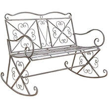 ELUKHT Household Garden Courtyard Metal Rocking Chair, Vintage Old Hollow Double Rocking Chair, Outdoor Furniture Balcony Swing Seat, Suitable for Backyard, Lawn, Balcony, Terrace