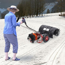 52CC 2.5HP Gas Powered Walk-Behind Sweeper, 2-Stroke Single Cylinder Artificial Grass Brush for Driveway, Turf & Snow Cleaning, 8500-10500 RPM Commercial Grade Broom
