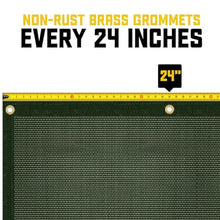 Core Tarps 60% Green Shade Cloth with Grommets - 24 X 50 FT Heavy Duty Mesh Tarp - Sun Shade Cloth for Garden Vegetables Plants Greenhouse Outdoors Backyard Fences Dump Trucks Patio Mesh Shade Tarp