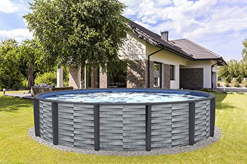 Blue Wave NB19833 Affinity 18-ft Round 52-in Deep Above Ground Swimming Pool Gray