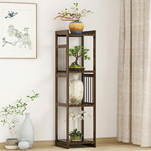 MENGKK Plant Stands Living Room Bedroom Floor Type Plant Rack Indoor Balcony Restaurant Flower Shelf Cloakroom Pot Stand(Brown M 31x31x98cm)