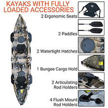 BKC TK219 Tandem Fishing Kayak Camo