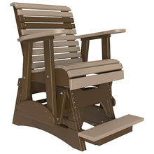 Furniture Barn USA Poly Lumber 2' Plain Rollback Balcony Glider Weatherwood & Chestnut Brown