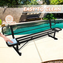 kaiwrxin 8FT Heavy-Duty Park Bench for Outside - Black Coated Outdoor Furniture Steel Bench, Commercial-Grade Outdoor Benches Weatherproof for Park, Patio, Porch (Portable with Back) (Black, 8FT)