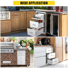 DobleePy 304 Stainless Steel Outdoor Kitchen Triple Drawer Cabinet