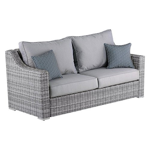 Elle Decor Vallauris Patio Outdoor Furniture Collection, Premium All Weather Wicker, Sofa, Gray