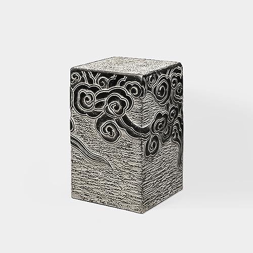 ARCVOX Xiangyun Decorative Columns Pedestal, Chinese Temple Sculpture Pillar, Handcast Polyresin Stone Finish, Landscape Garden Decoration (Size : 19.6in)