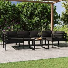 KUPTYERFG Modular Garden Lounge Set Table - Powder-Coated Aluminum Patio Furniture Component, Anthracite Grey Rectangular Coffee Table for Outdoor Terrace and Balcony Layouts