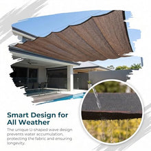 FENGZEQUAN Retractable Wave Sun Shade sail，Pergola Shade Cover Retractable Canopy Outdoor Wave Sun Shade for Patio Garden Backyard Deck Trellis，with Mounting Kit(W1.8*L10m/W5.90*L32.81ft)