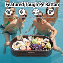 Pnpaea Floating Tray for Pool, Round Serving Tray for Swimming Pool Floats, for Hot Tub, Hot Spring, Beach Party, Pool Serving Drinks, Brunch Oval-White